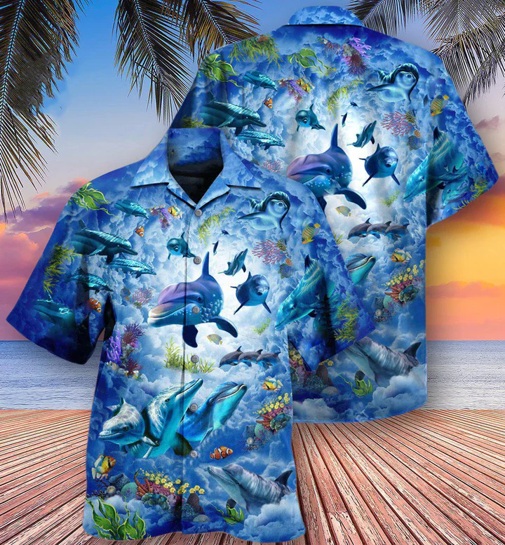 Dolphins and Colorful Corals Dance on Hawaiian Sky