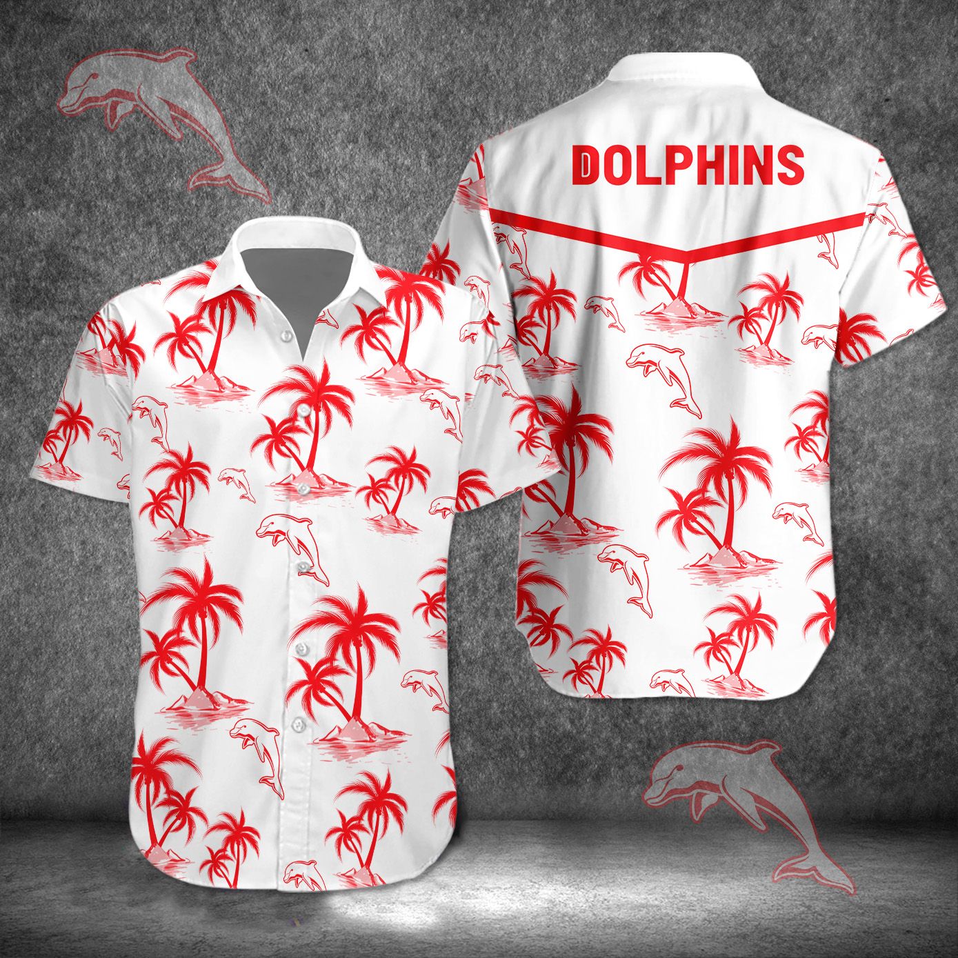 Dolphins NRL Hawaiian Shirt Team Logo Design Fan Collection
