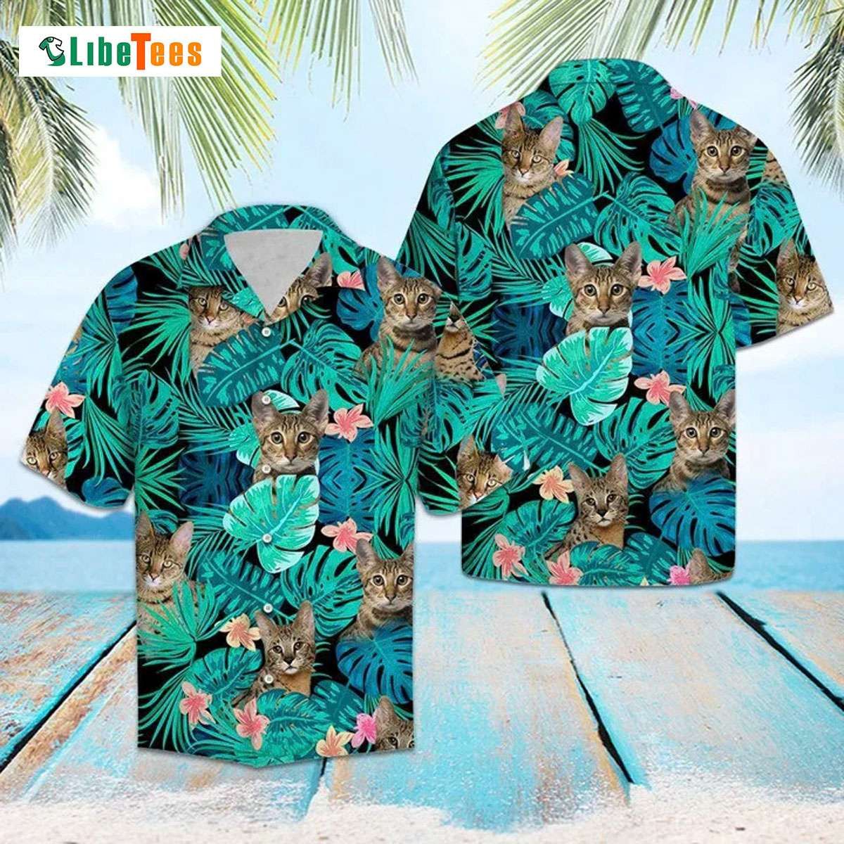 Domestic Cat Tropical Jungle, Cat Trendy Hawaiian Shirt Perfect Gifts For Your Loved Ones