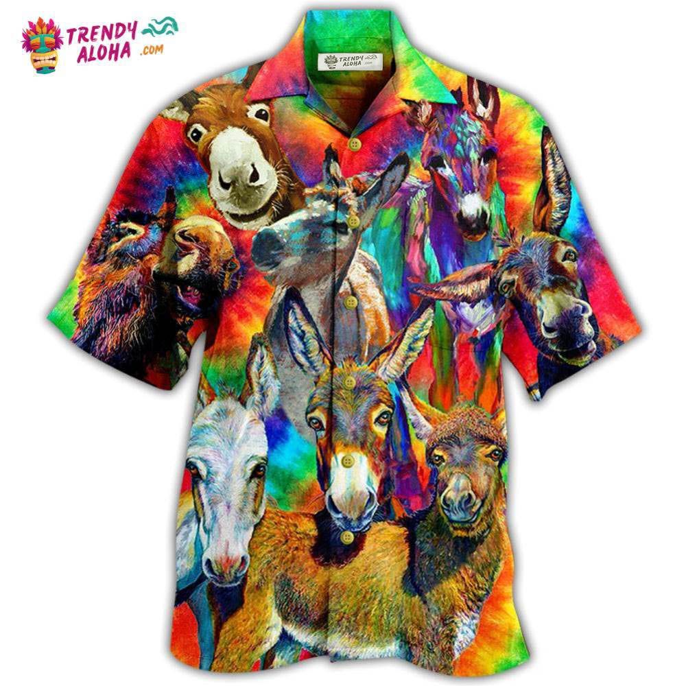 Donkey Animals Love Color Always Smile Hawaiian Shirt – Trendy Aloha Donkey Animals Love Color Always Smile Hawaiian Shirt – Trendy Aloha