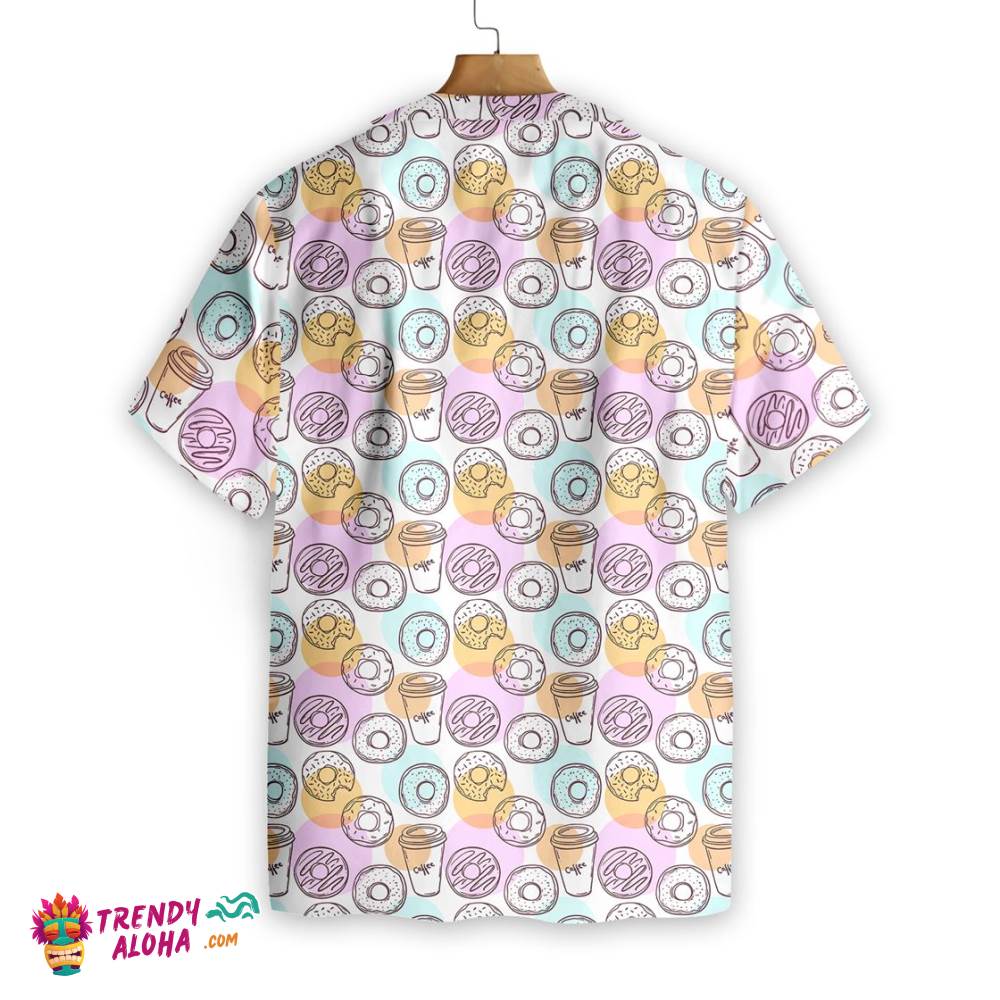 Donut And Coffee Seamless Pattern Hawaiian Shirt