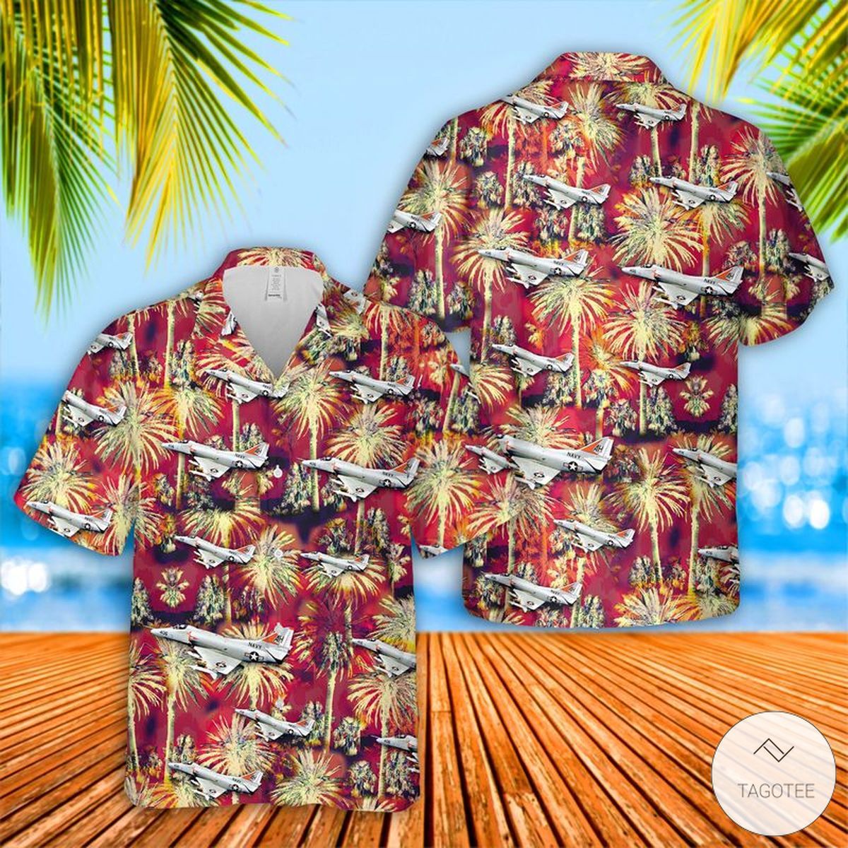 Douglas Skyhawk US Navy Tropical Hawaiian Shirt