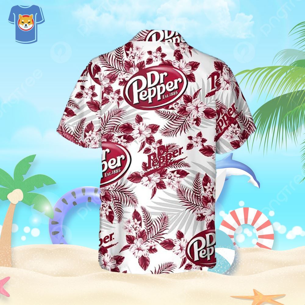 Dr Pepper Beer Hawaiian Shirt Tropical Flower Pattern Practical Beach Gift