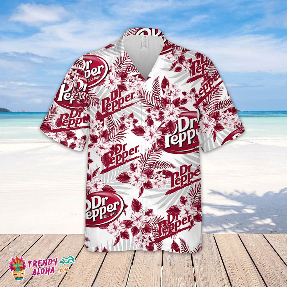 Dr.Pepper Hawaiian Flowers Pattern Shirt, Hawaiian Beer Lover Shirt, Classic Flowers Beer Aloha Shirt