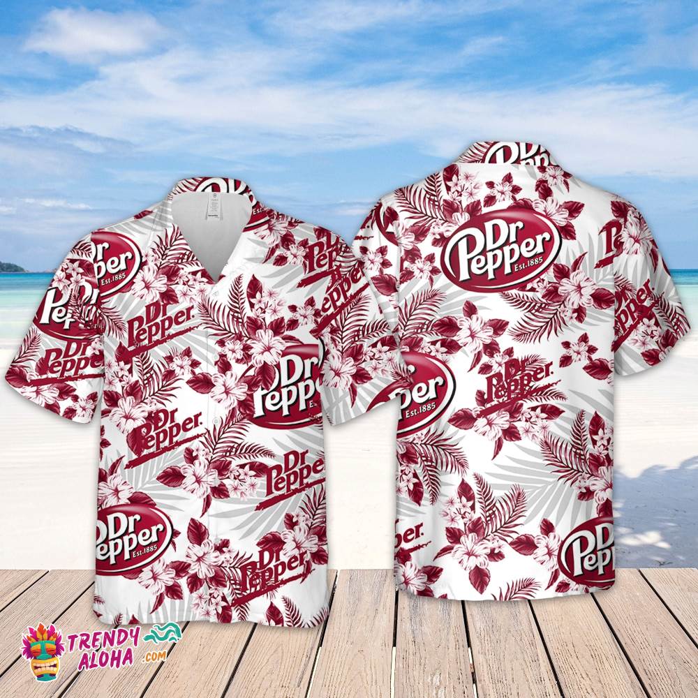 Dr.Pepper Hawaiian Flowers Pattern Shirt, Hawaiian Beer Lover Shirt, Classic Flowers Beer Aloha Shirt