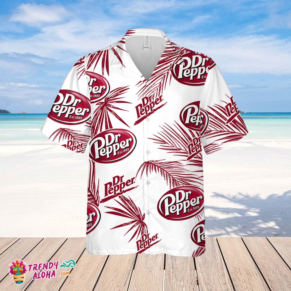 Dr.Pepper Hawaiian Palm Leaves Pattern Shirt, Beer Summer Party Hawaiian Shirt, Schlitz Beer Shirt