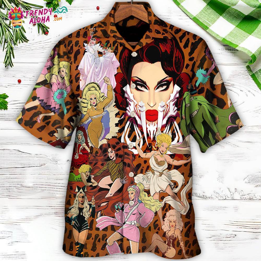 Drag Queen Born To Be Queen Hawaiian Shirt – Trendy Aloha