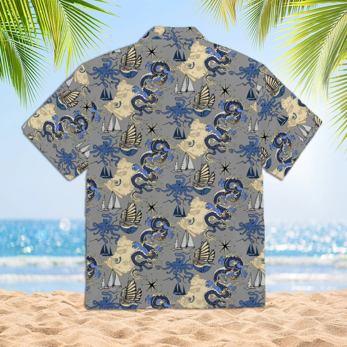 Dragon And Octopus Sea Voyages Seamless Trendy Hawaiian Shirt  Aloha Shirt