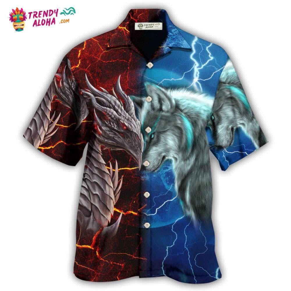 Dragon And Wolf Let’S Fight Hawaiian Shirt – Trendy Aloha
