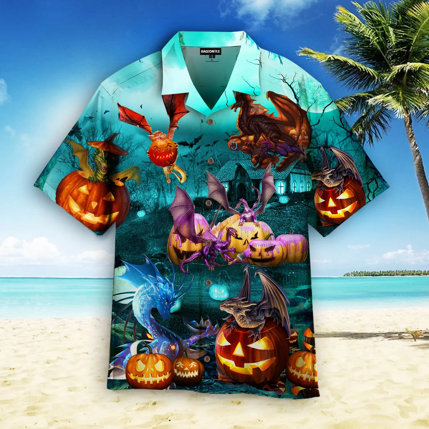 Dragon Are Playing On Halloween Day Trendy Hawaiian Shirt  Aloha Shirt