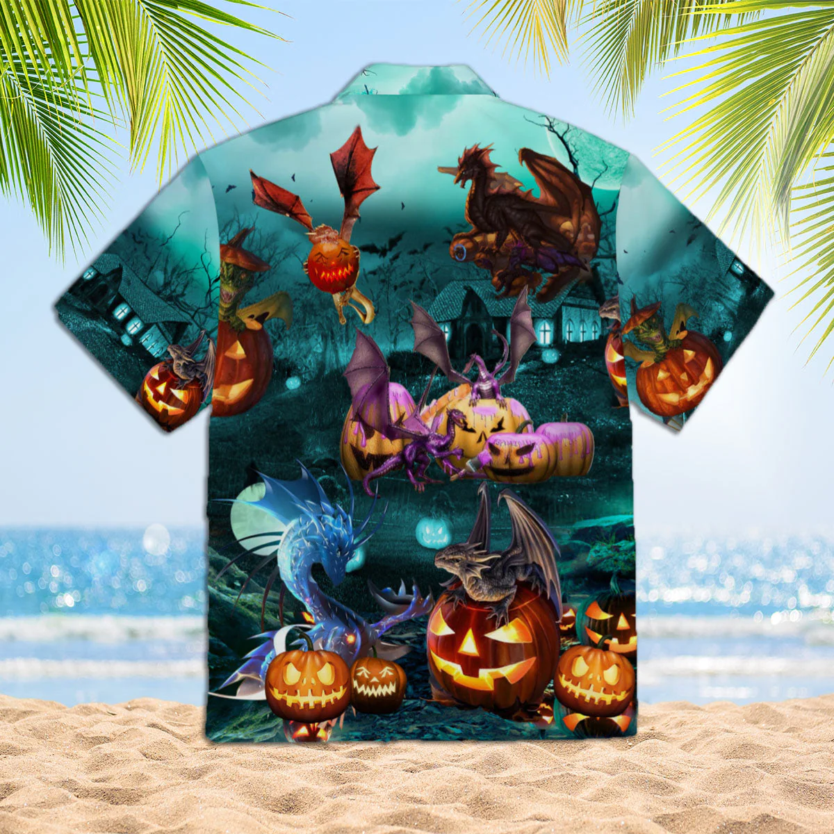 Dragon Are Playing On Halloween Day Trendy Hawaiian Shirt  Aloha Shirt