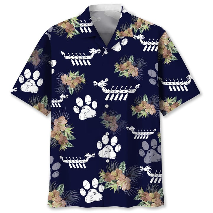 Dragon Boat Dog Tropical Hawaii Shirt