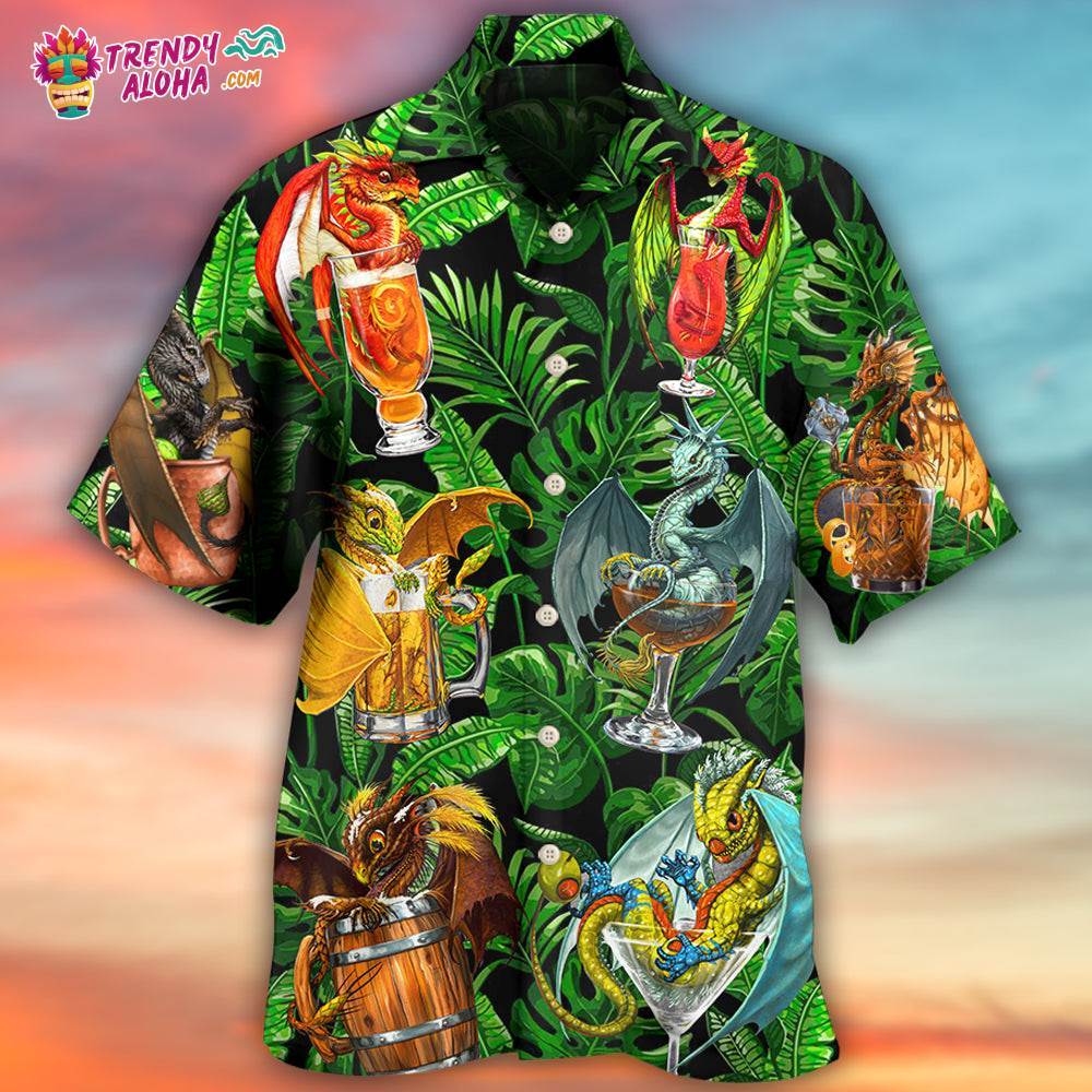 Dragon Drinking Dragon Style Hawaiian Shirt – Trendy Aloha