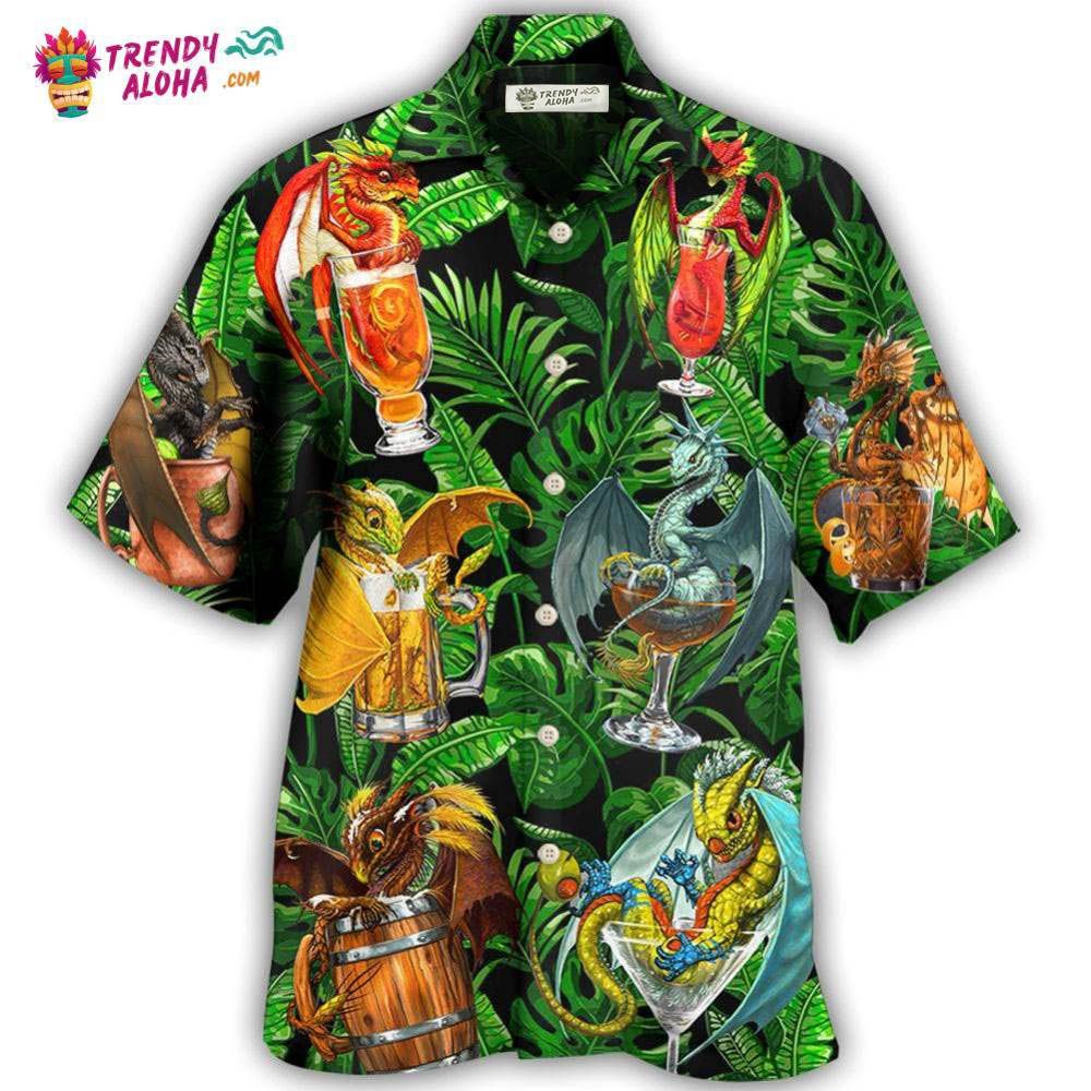 Dragon Drinking Dragon Style Hawaiian Shirt – Trendy Aloha