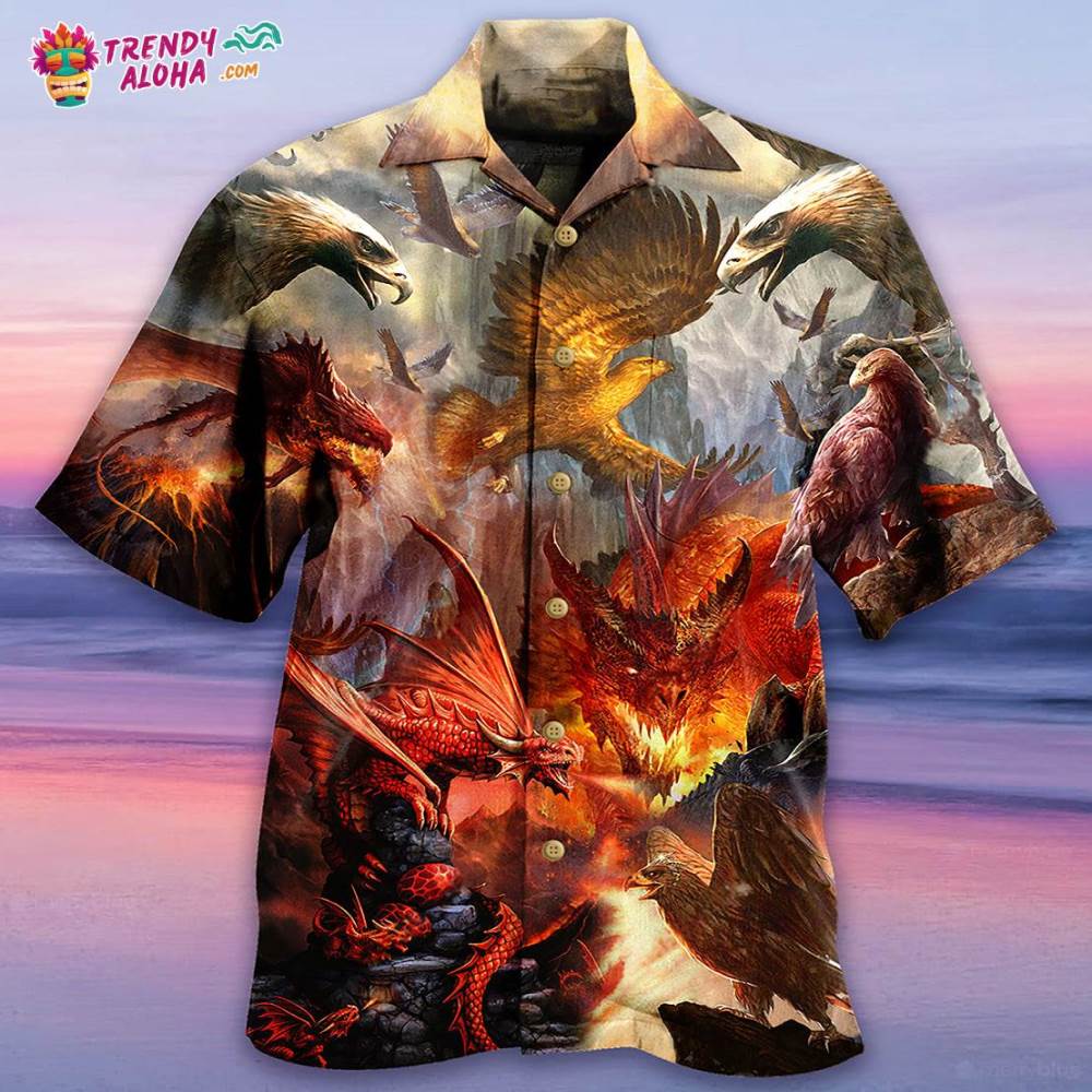 Dragon Fight With The Eagle Hawaiian Shirt – Trendy Aloha