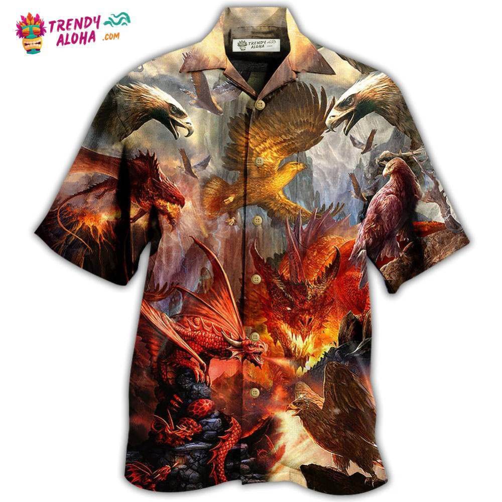 Dragon Fight With The Eagle Hawaiian Shirt – Trendy Aloha