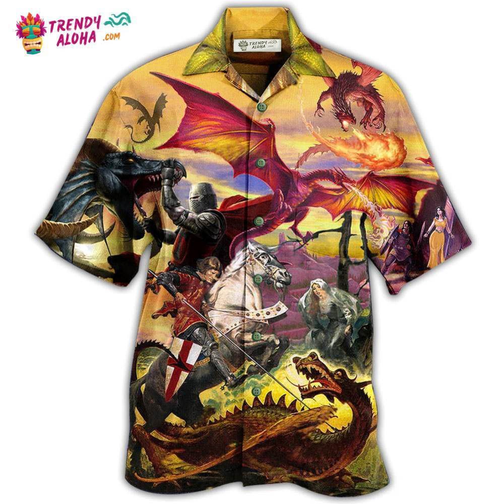 Dragon Fighting The Knights Hawaiian Shirt – Trendy Aloha