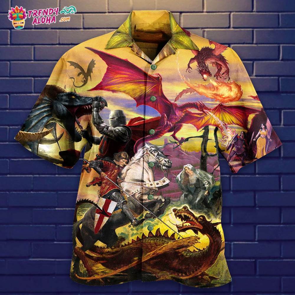 Dragon Fighting The Knights Hawaiian Shirt – Trendy Aloha
