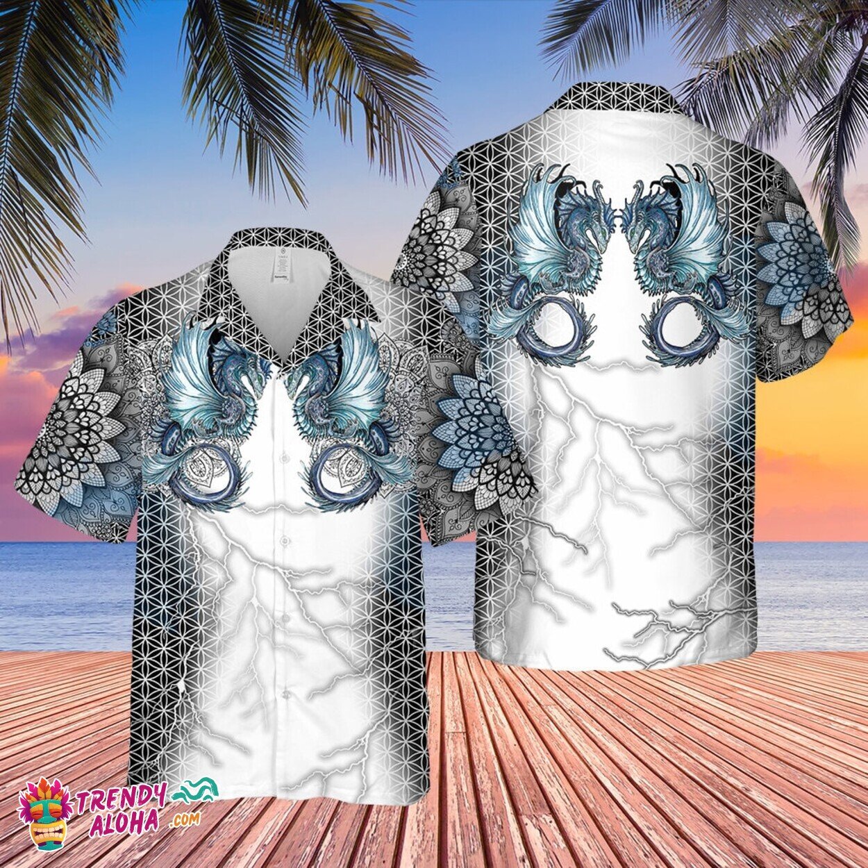 Dragon Floral Pattern Best Aloha Hawaiian Shirt Unisex Design