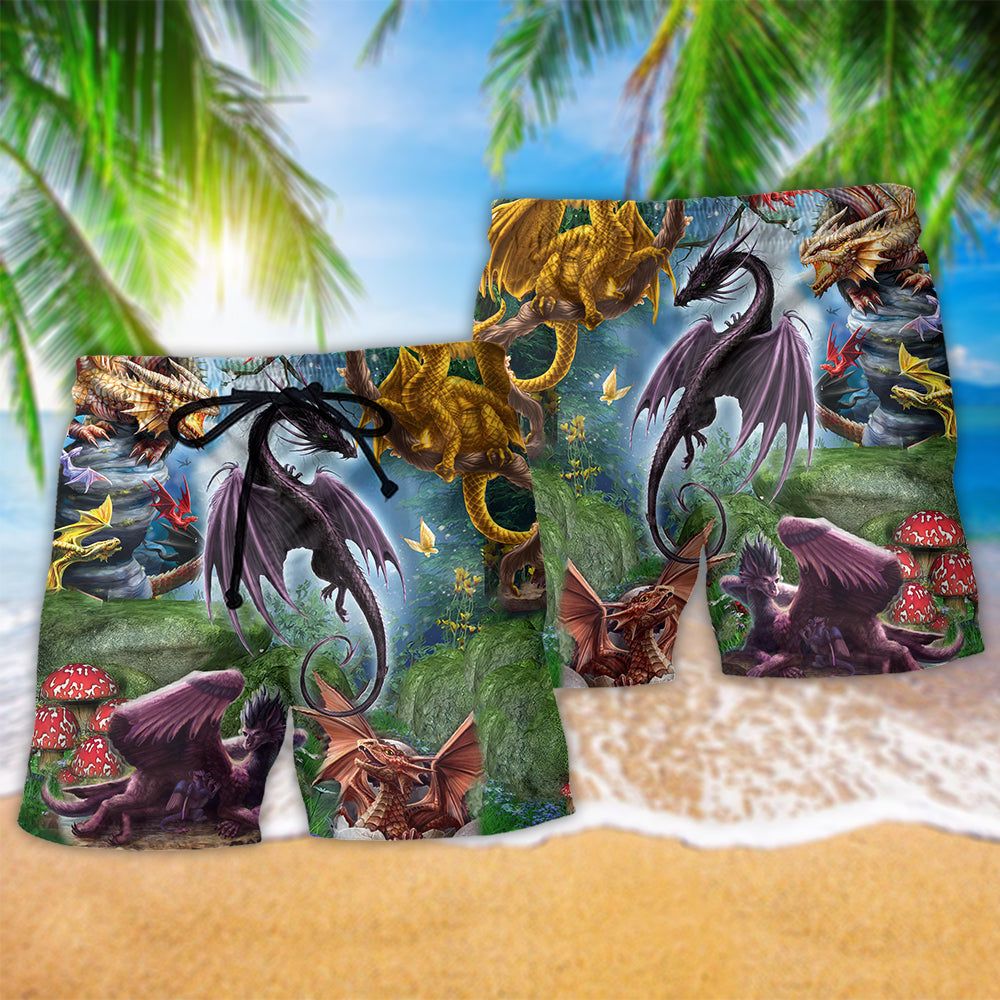 Dragon Fly Love Life So Beautiful Trendy Aloha Hawaiian Beach Shorts