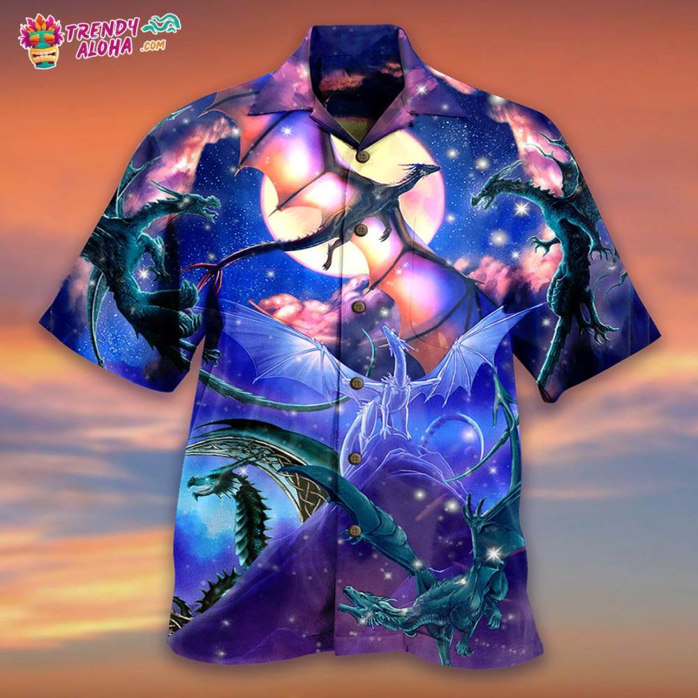 Dragon Fly To The Moon Hawaiian Shirt – Trendy Aloha