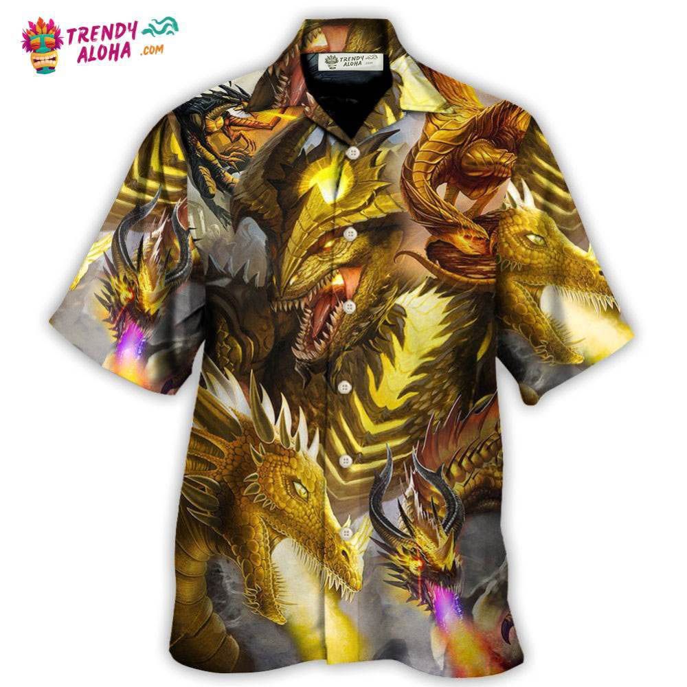 Dragon Gold Skull Lover Fight Art Style Hawaiian Shirt – Trendy Aloha