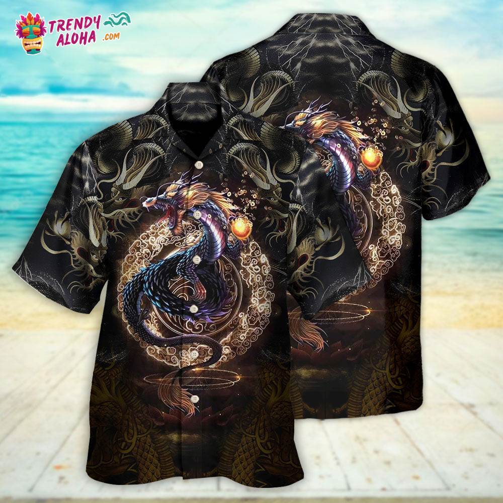 Dragon Golden Japanese Dragon Hawaiian Shirt - Trendy Aloha - Trendy Aloha