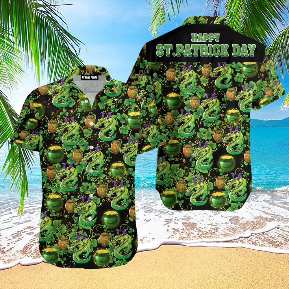 Dragon Happy St Patrick Day Trendy Hawaiian Shirt  Aloha Shirt