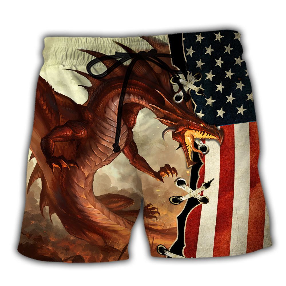Dragon Independence Day Trendy Aloha Hawaiian Beach Shorts Dragon Independence Day Trendy Aloha Hawaiian Beach Shorts