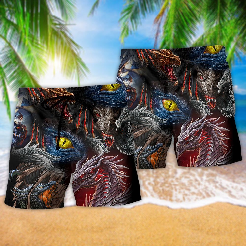 Dragon Love Beautiful Life Trendy Aloha Hawaiian Beach Shorts