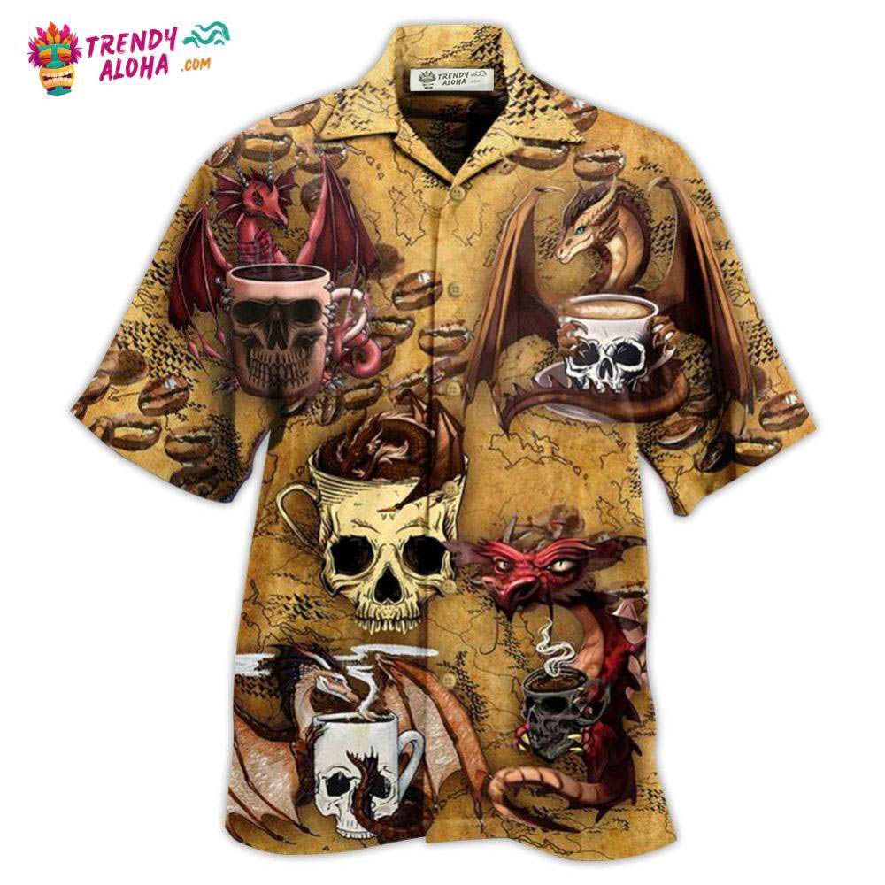 Dragon Love Coffee And Skull Hawaiian Shirt – Trendy Aloha