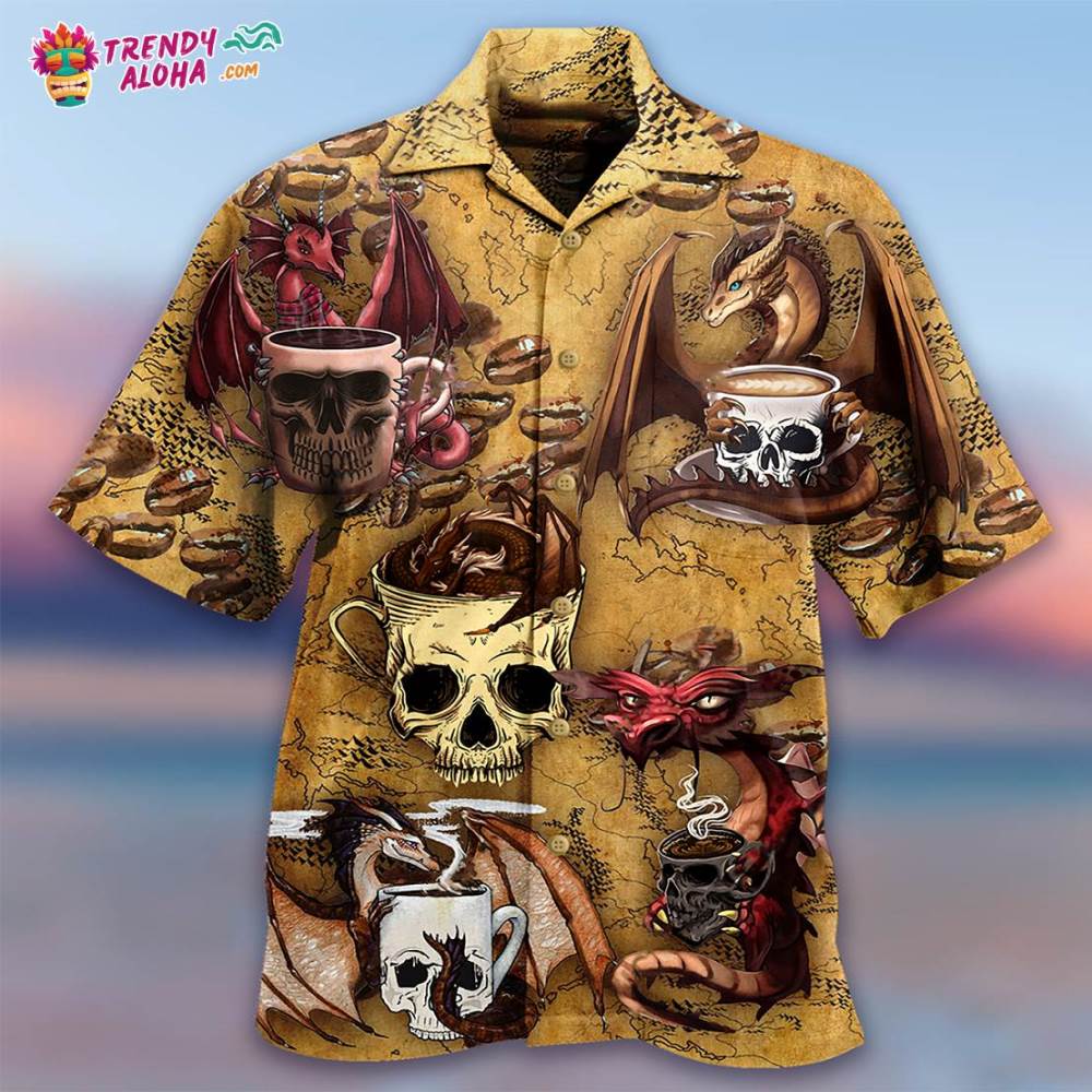 Dragon Love Coffee And Skull Hawaiian Shirt – Trendy Aloha