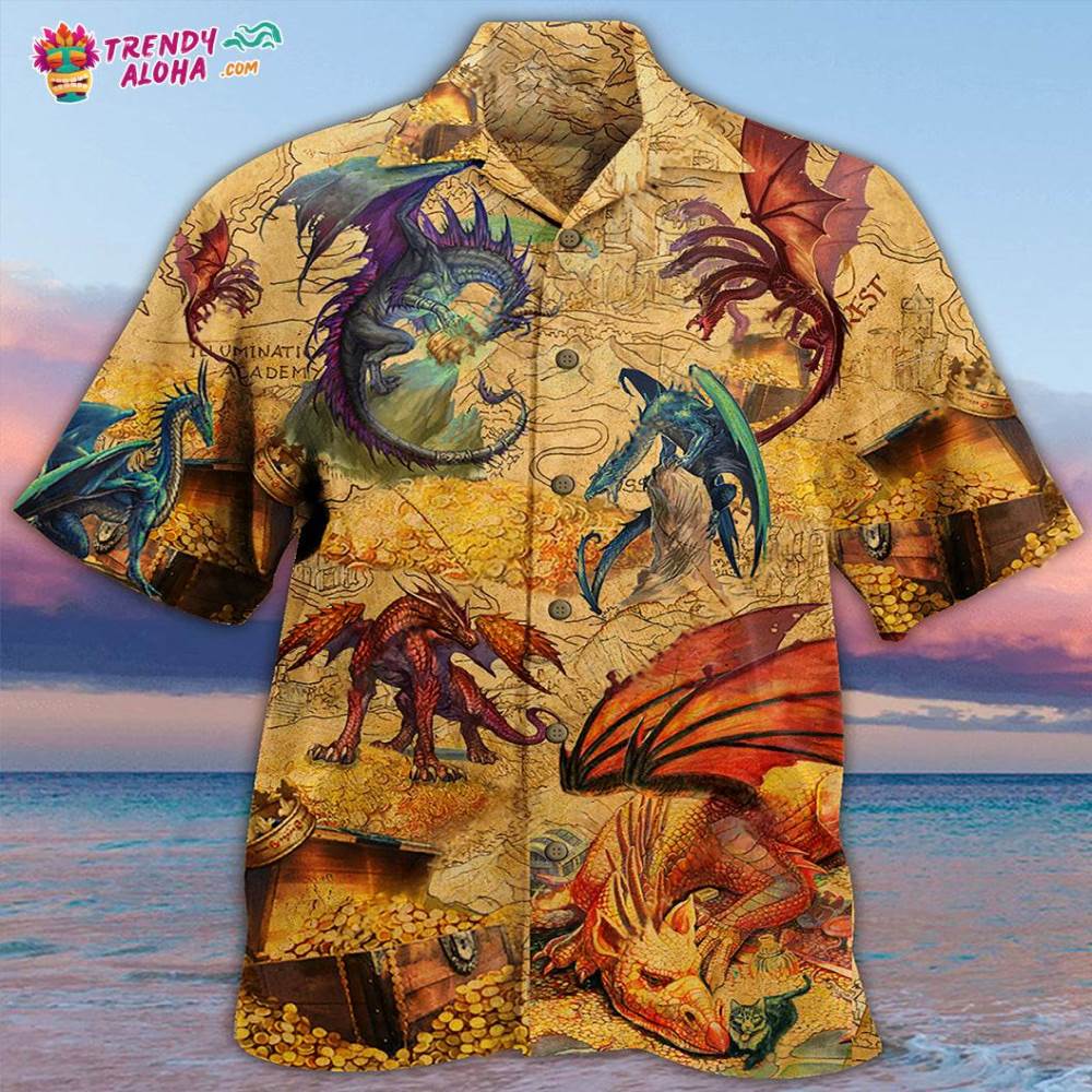 Dragon Love Gold Amazing Hawaiian Shirt – Trendy Aloha