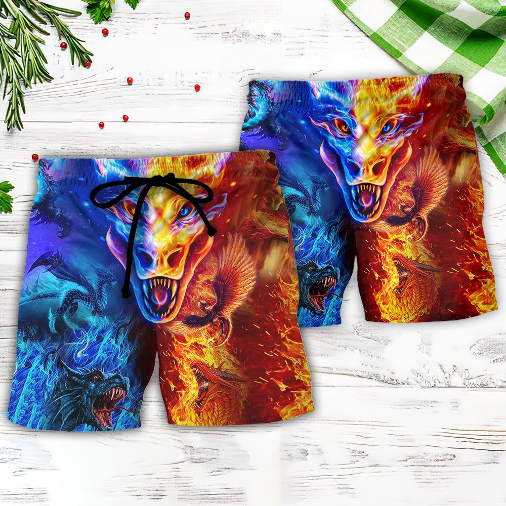 Dragon Love Life Amazing Style Trendy Aloha Hawaiian Beach Shorts