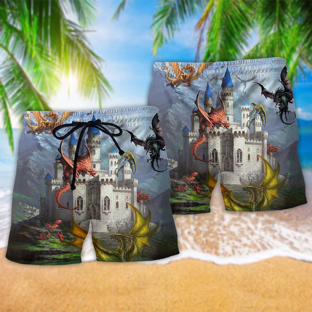 Dragon Love Life Clouded Sky Trendy Aloha Hawaiian Beach Shorts