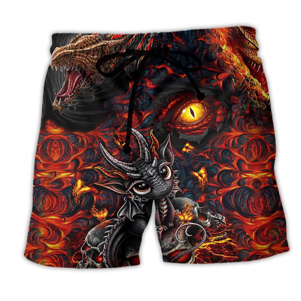Dragon Love Life Cool Fire Trendy Aloha Hawaiian Beach Shorts