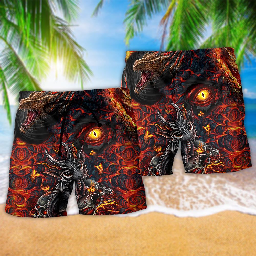 Dragon Love Life Cool Fire Trendy Aloha Hawaiian Beach Shorts