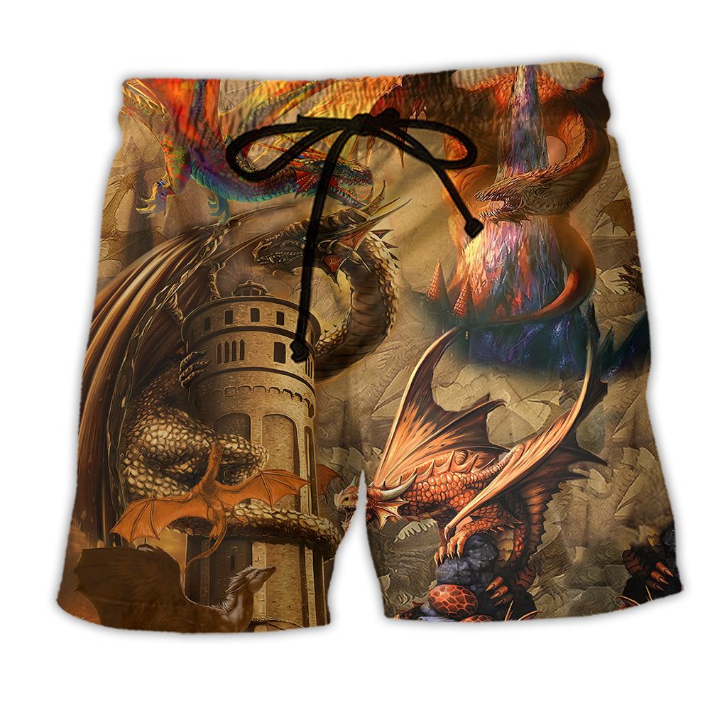 Dragon Love Life Vintage Cool Trendy Aloha Hawaiian Beach Shorts Dragon Love Life Vintage Cool Trendy Aloha Hawaiian Beach Shorts