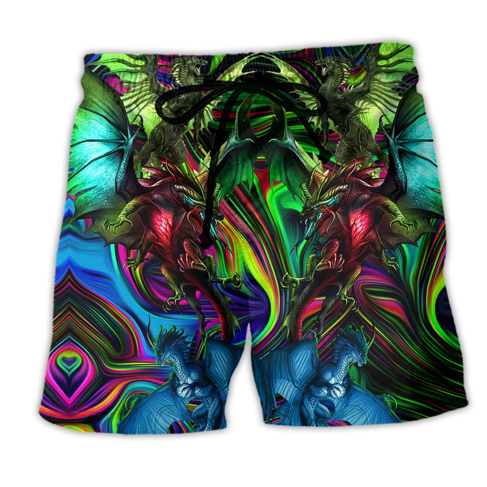 Dragon Lover So Cool Neon Trendy Aloha Hawaiian Beach Shorts Dragon Lover So Cool Neon Trendy Aloha Hawaiian Beach Shorts