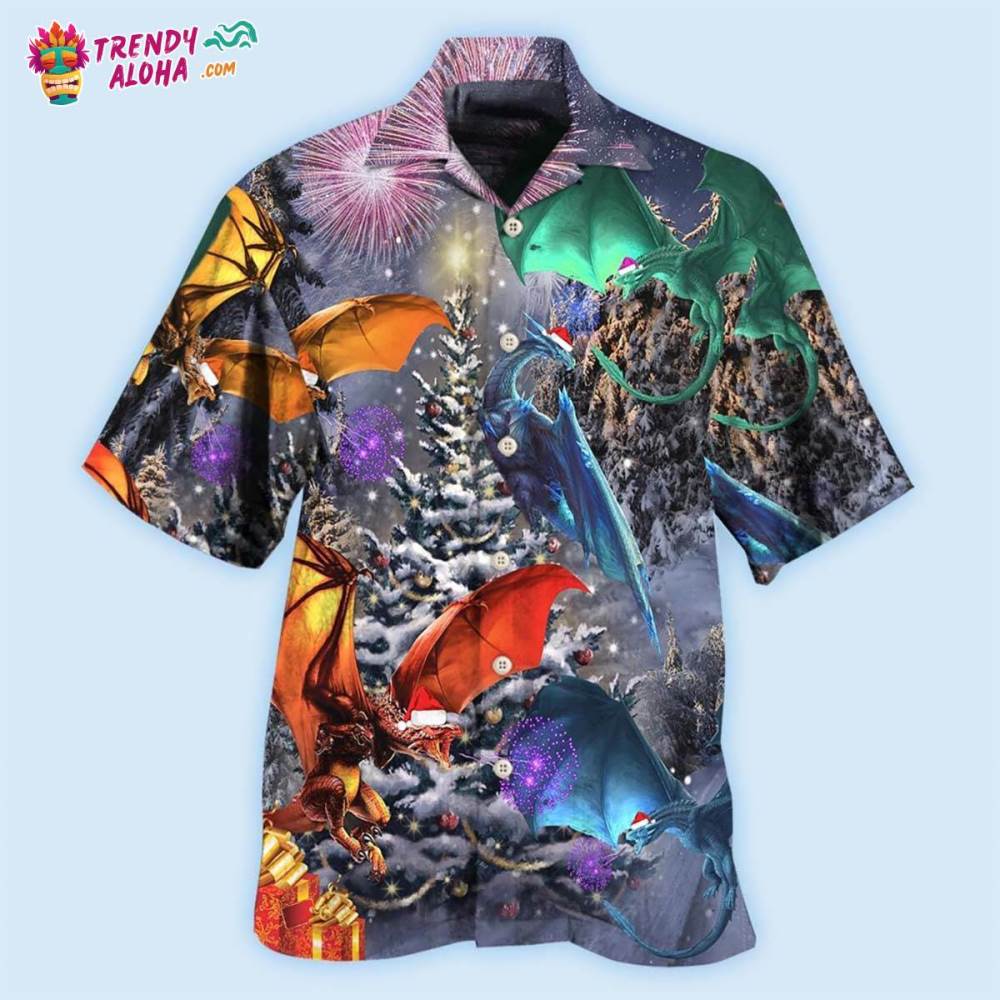 Dragon Merry Xmas Love Life Love Winter Hawaiian Shirt – Trendy Aloha