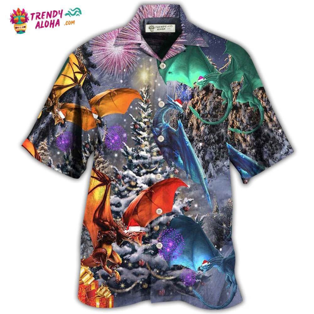 Dragon Merry Xmas Love Life Love Winter Hawaiian Shirt – Trendy Aloha