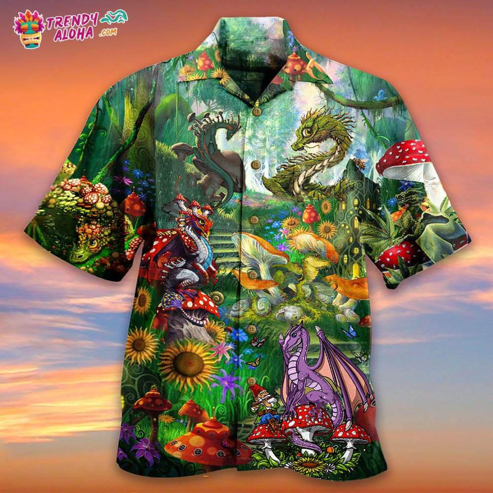 Dragon Mushroom Love Forest Hawaiian Shirt – Trendy Aloha