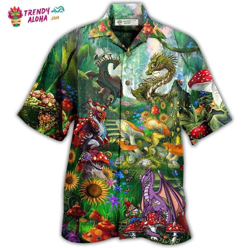 Dragon Mushroom Love Forest Hawaiian Shirt – Trendy Aloha