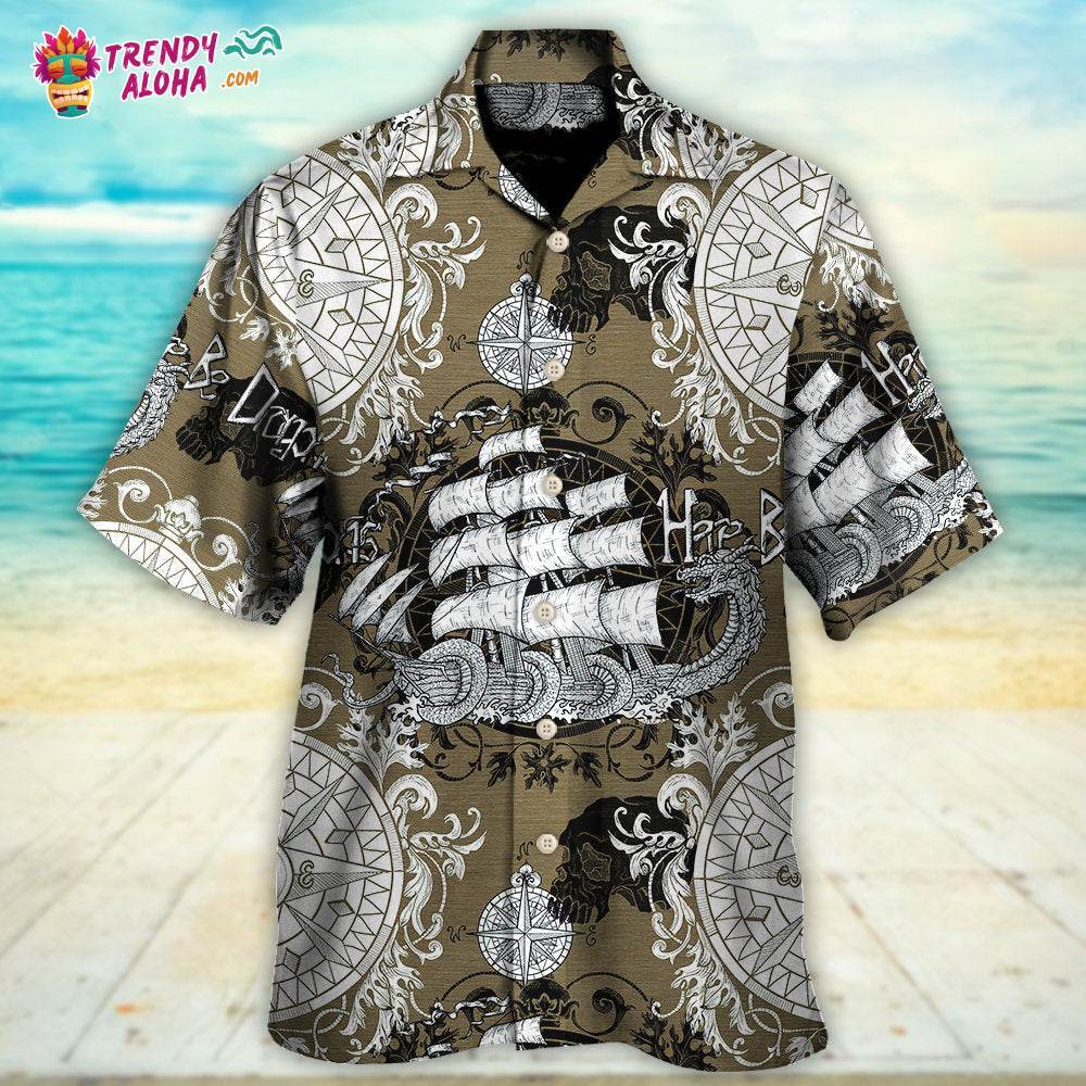 Dragon Old Ship Vintage Anchor Sea Life Hawaiian Shirt – Trendy Aloha