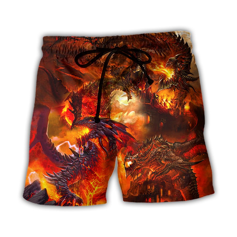 Dragon Red Style Trendy Aloha Hawaiian Beach Shorts Dragon Red Style Trendy Aloha Hawaiian Beach Shorts