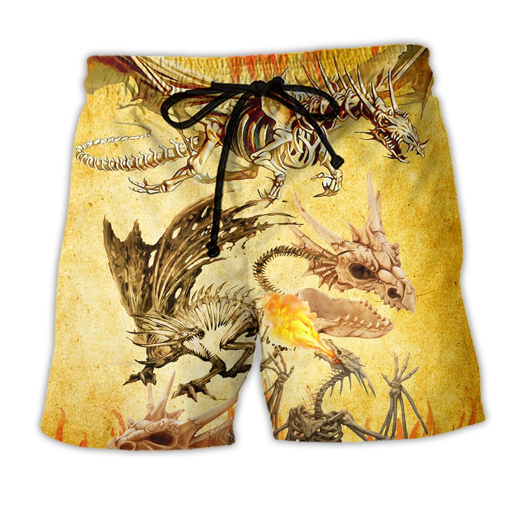 Dragon Skull Love Amazing Life Trendy Aloha Hawaiian Beach Shorts