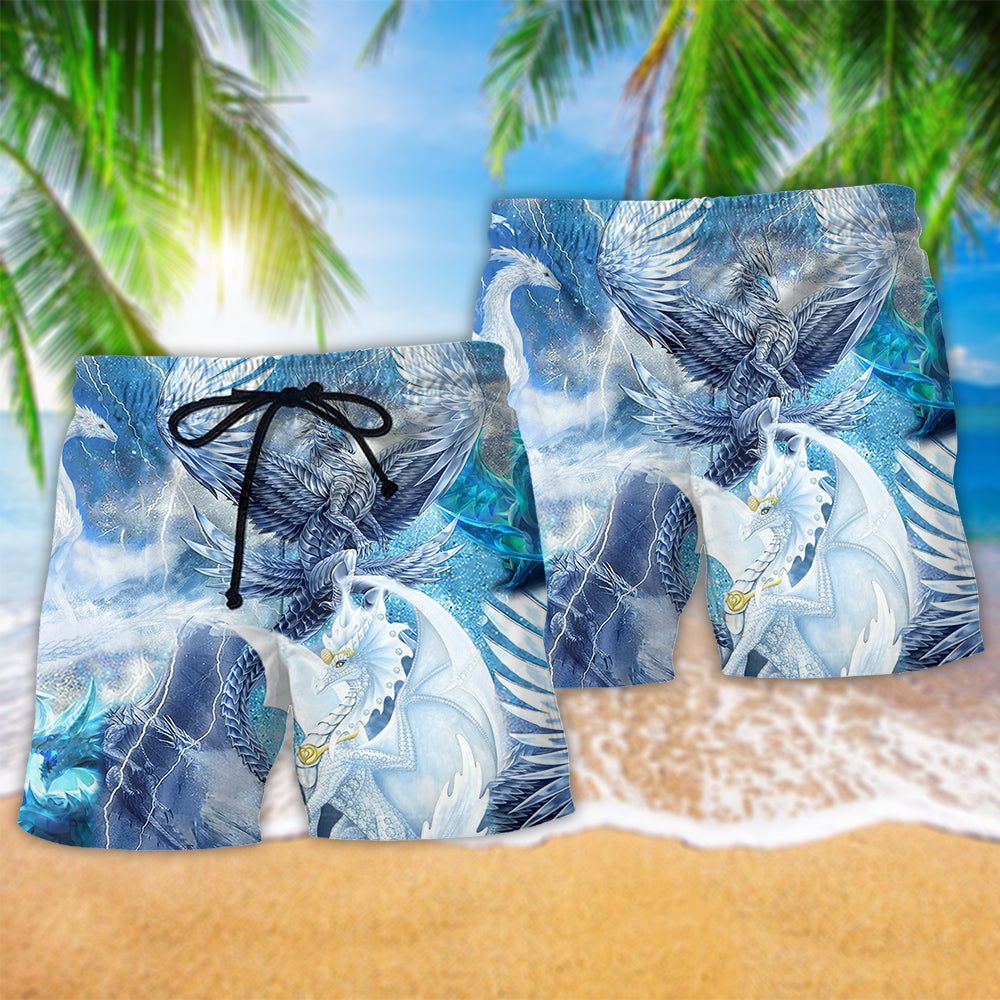 Dragon Snow Love Beautiful Life Trendy Aloha Hawaiian Beach Shorts