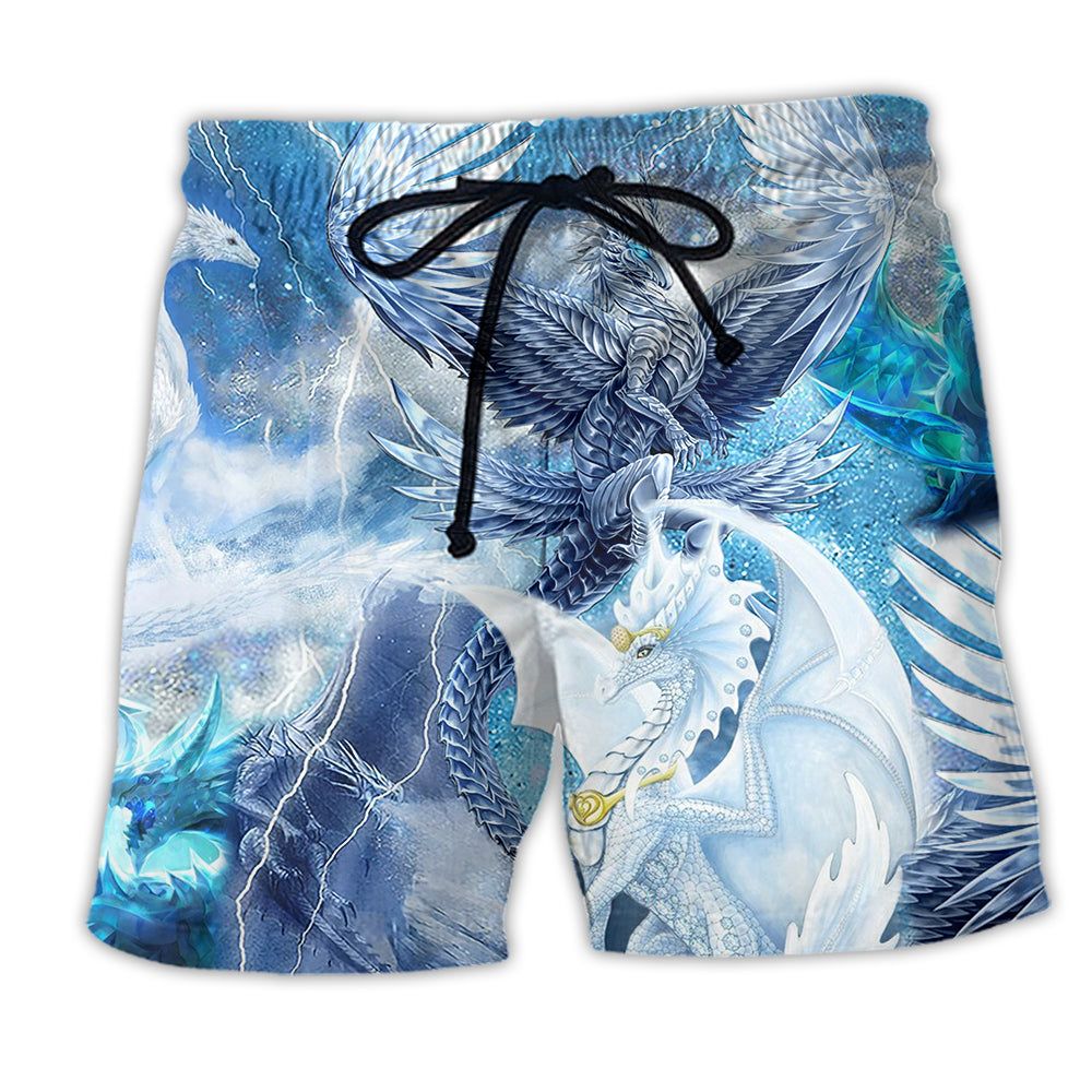 Dragon Snow Love Beautiful Life Trendy Aloha Hawaiian Beach Shorts