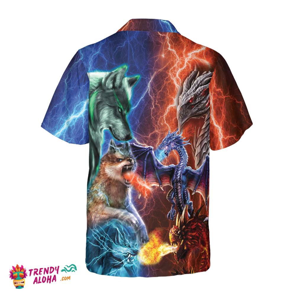 Dragon Vs Wolves Hawaiian Shirt