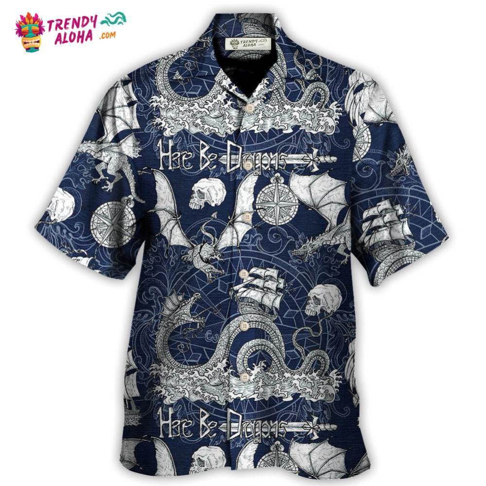Dragon With Skull Old Ship Sea Life Hawaiian Shirt – Trendy Aloha